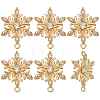 Beebeecraft 10Pcs Brass Micro Pave Clear Cubic Zirconia Connector Charms ZIRC-BBC0002-40-1