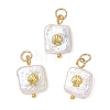 Baroque Natural Nucleated Pearl Keshi Pearl Pendants PALLOY-JF04833-1