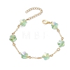 Brass Cable Chains Beads Bracelets for Women BJEW-JB11470-05-2