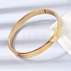 Chevron Engraved 304 Stainless Steel Hinged Bangles BJEW-D408-28G-5