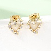 Brass Micro Pave Cubic Zirconia Stud Earrings KK-CBA5B62-01B-G-1