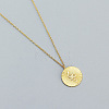 925 Sterling Silver Flat Round with Snake Pendant Necklaces Creative Design Collarbone Jewelry UA4626-1-3