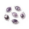 Platinum Plated Brass Amethyst Links connectors X-G-F339-B10-2