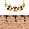 Brass Glass Triple Star Pendant Necklaces KK-CBAB173-03G-11-5