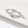 S925 Sterling Silver Adjustable Letter Rings for Women RJEW-M068-01P-L-5