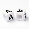 Letter Acrylic European Large Hole Beads X-OPDL-R050-10mm-A-2
