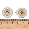 Two Tone 304 Stainless Steel Enamel & Rhinestone Pendants STAS-L314-04GP-3