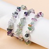 Unisex Chip Natural Fluorite Beaded Stretch Bracelets BJEW-S143-14-4