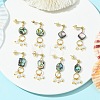 Abalone Shell/Paua Shell & Shell Pearl Beads Dangle Earrings EJEW-JE07327-1