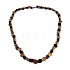 Natural Amber Nuggets Graduated Beaded Necklaces with Brass Clasps NJEW-N064-05-1