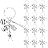 20Pcs Alloy Baseball Player & Baseball Bat & Hat Keychains KEYC-SC00044-1