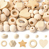 120Pcs 10 Styles Unfinished Wood Beads WOOD-FS0002-37-3