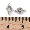 Brass Cubic Zirconia Flat Round Connector Charms KK-H204-02P-04-3