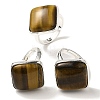 Natural Tiger Eye Adjustable Rings RJEW-H240-01S-21-1