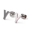 Tarnish Resistant 304 Stainless Steel Greek Alphabet Stud Earrings STAS-D007-07P-20-1