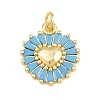 Brass Pave Sky Blue Cubic Zirconia Pendants CU-CBA4A93-02D-G-1