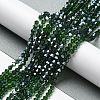 Transparent Electroplate Glass Beads Strands GLAA-F029-4mm-C25-4