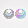 Ion Plating(IP) 304 Stainless Steel Filigree Pendants STAS-S108-42-2