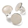 Natural Quartz Crystal Round Adjustable Rings RJEW-K371-09S-29-1