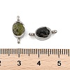 Natural Mixed Gemstone Chip 304 Stainless Steel Oval Connector Charms KK-P300-11P-3