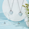 2Pcs Stainless Steel Heart Cinerary Casket Pendant Necklaces NJEW-CN0001-25-4
