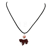 3Pcs 3 Styles Dyed Synthetic Turquoise Horse Pendant Black Waxed Cord Necklaces NJEW-JN05430-3