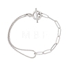 304 Stainless Steel Ball & Paperclip Chains Bracelets for Women BJEW-JB12716-2