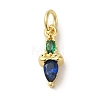 Brass Micro Pave Colorful Cubic Zirconia Pendants KK-R162-022A-G-1