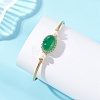 Wire Wrapped Natural Agate Cuff Bangles BJEW-TA00742-3