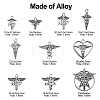 100Pcs 10 Styles Tibetan Style Alloy LPN Caduceus Medical Symbol Charms TIBEP-CJ0002-58-2