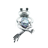 Retro Frog Alloy Pave Natural Paua Shell Brooch PW-WGDE135-01-1