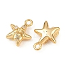 Ocean Theme Brass Micro Pave Cubic Zirconia Charms KK-F902-08F-G-2
