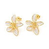 Brass Micro Pave Cubic Zirconia Stud Earring Findings CU-CBAA5EE-04G-03-1