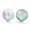 Transparent Spray Painted Frosted Glass Beads GLAA-N035-05C-05-2