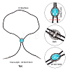 Oval Synthetic Turquoise Laria Necklace for Men Women NJEW-GF0001-01-2