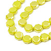 Electroplate Opaque Solid Color Glass Beads Strands EGLA-N002-27-B03-3