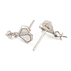 Rhodium Plated 925 Sterling Silver Stud Earrings Finding STER-B005-03P-2