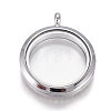 Flat Round Alloy Rhinestone Magnetic Locket Pendants PALLOY-WH0069-01-P-2