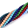 Opaque Solid Color Glass Beads Strands GLAA-N058-4mm-A01-2