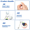 8Pcs Resin Cake & Iron Bell & Alloy Fork Pendant Decorations HJEW-YW00279-5