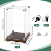 Transparent Acrylic Minifigure Display Cases with Wooden Base ODIS-WH0030-298A-2