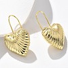 Textured Heart Brass Dangle Earrings EJEW-B132-04G-1