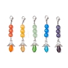 Angel Alloy & Glass & Cat Eye Pendants Decorations HJEW-TA00441-2