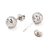 304 Stainless Steel Stud Earring Findings STAS-I183-09B-P-3