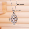 Brass Micro Pave Clear Cubic Zirconia with Natural White Shell Pendant 304 Stainless Steel Cable Chain Necklaces for Women WGAF233-06-1