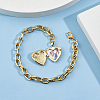 4Pcs Brass Locket Heart Charm Bracelets BJEW-HS00015-4