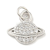 Rack Plating Brass Micro Pave Clear Cubic Zirconia Pendants KK-B093-20P-1