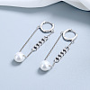 925 Sterling Silver Round with Curb Chain Hoop Earrings FS-WG0D558-01-4