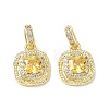 Brass Micro Pave Yellow Cubic Zirconia Charms CU-CBA6305-08G-1