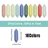 20Pcs 10 Colors Synthetic Luminous Stone Double Terminal Pointed Dyed Beads FIND-CA0007-91-2